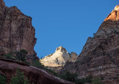 Low Angle Shot of Rock Formation 