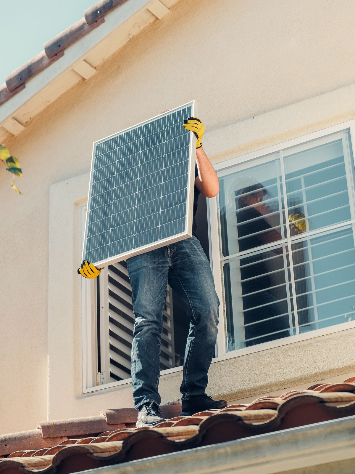 Solar homeowner reviewing contract before signing