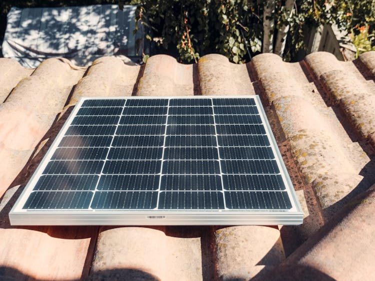 A Solar Panel Installed In A Roof