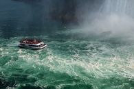 Cruise Ship on Rough Waters at Niagara Falls
