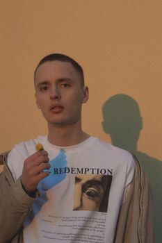 Man in Redemption Tshirt