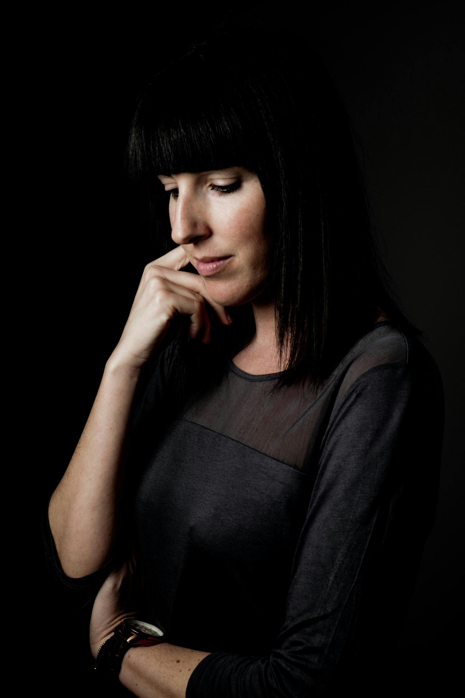 Woman Wearing Black Dress Close-up Photography