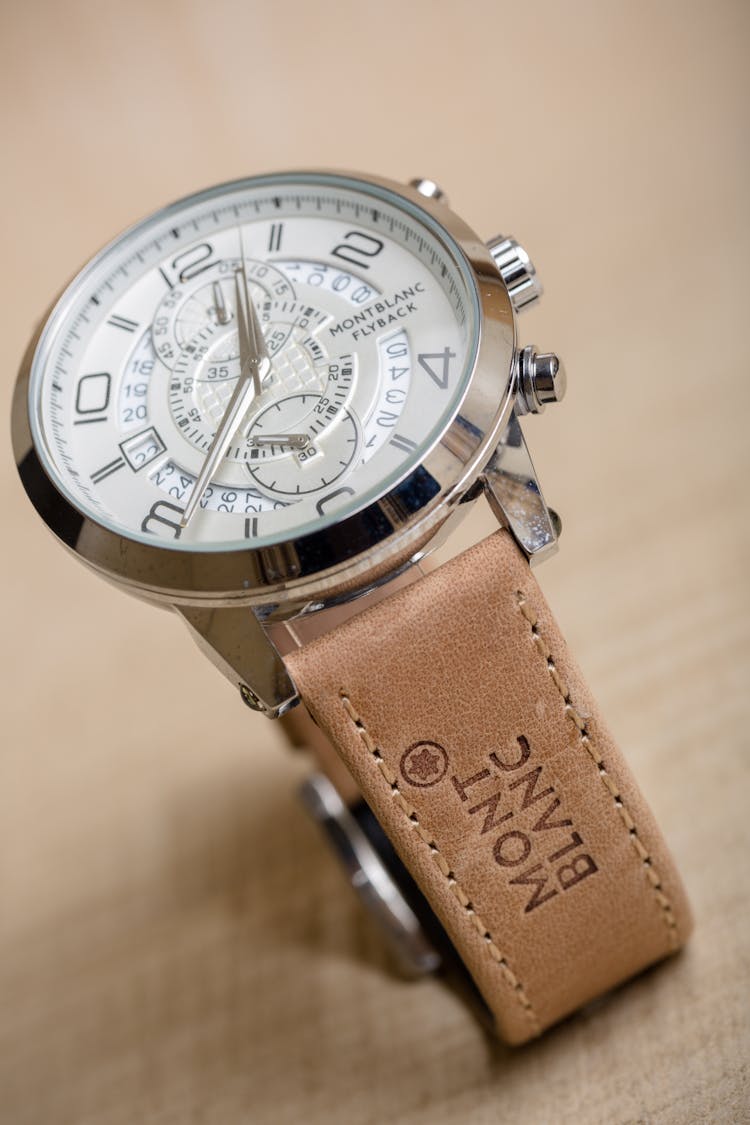 Close-up Of A Mont Blanc Flyback Wristwatch