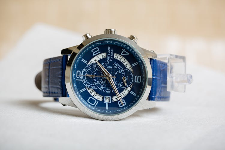 Blue Color Montblanc Wristwatch