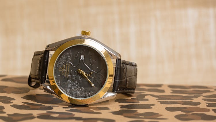 A Blackface Omega Wristwatch