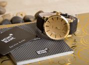 A Mont Blanc Wristwatch with Warranty Card and Guide Book