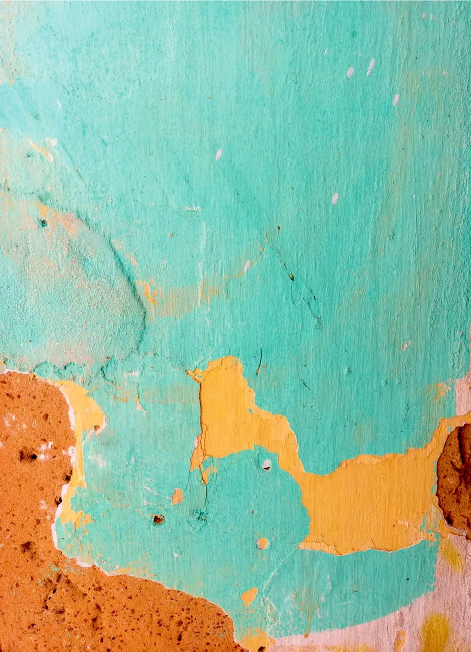 Warm ochre and terracotta abstract painting