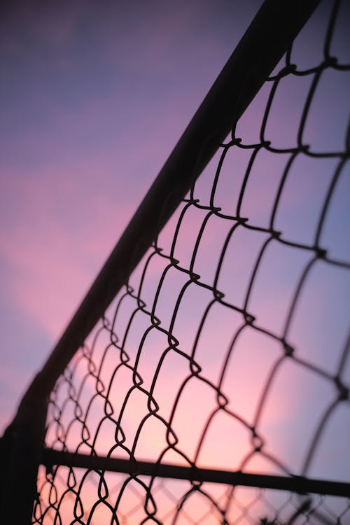 Free Wire Fence Under Purple Sky Stock Photo
