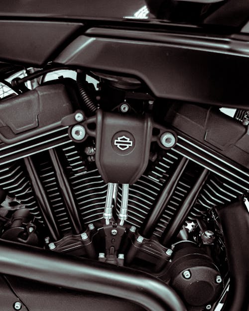 Close-up of Motorbike Engine