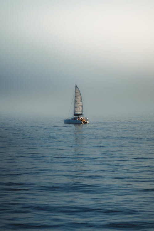 Free A Sail Boat on Sea Stock Photo