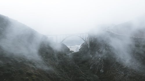 Free Bridge over River With Fog Stock Photo