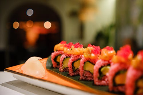 Close-up Shot of Fresh Sushi