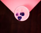 Directly Above Edible Flowers on Table