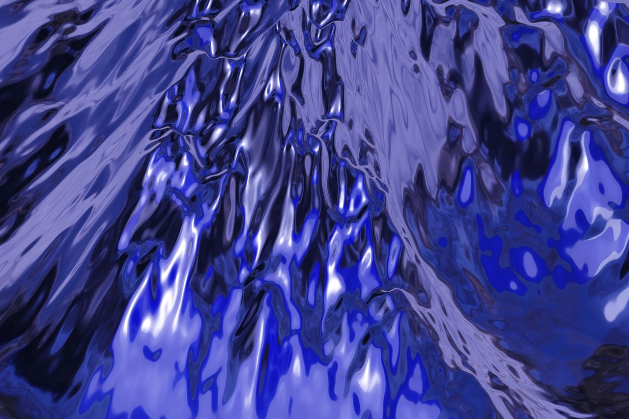 dynamic abstract artwork featuring vibrant blue liquid like textures w