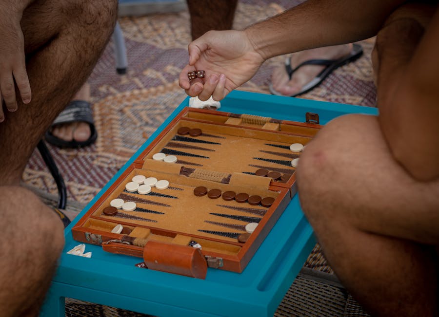 Close-up of Checkers pieces on a board