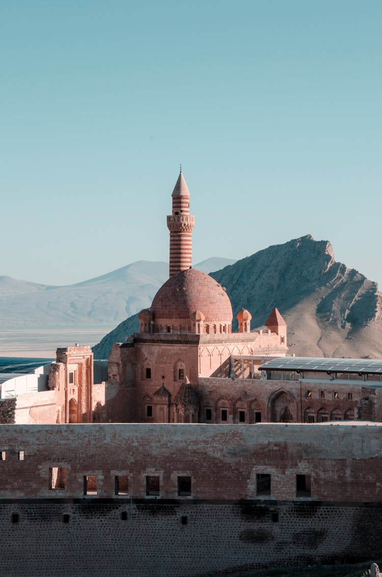 Mosque With Dome And Minaret