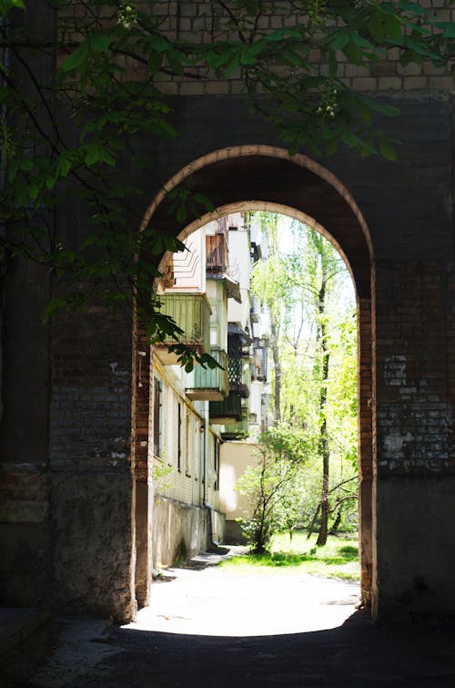 Free Arched Bricked Passage Stock Photo