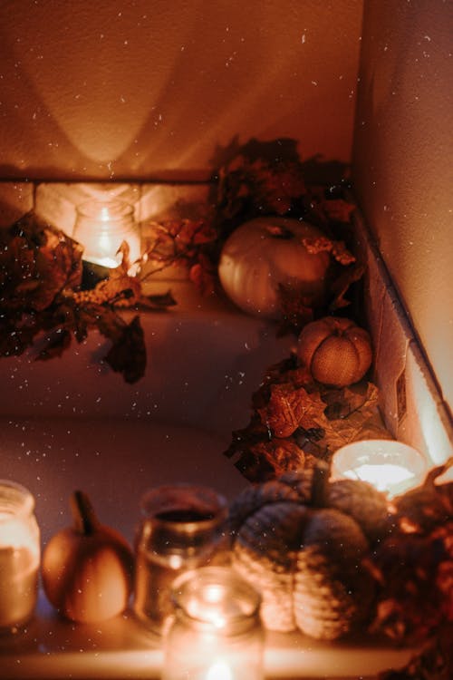 Bathtub Illuminated by Candles