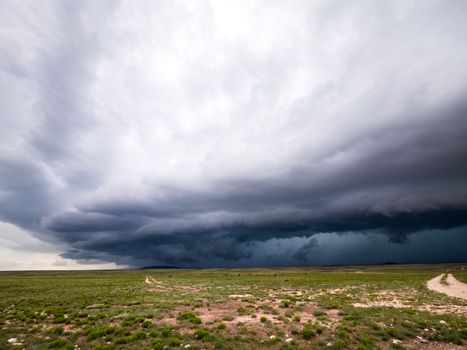 Dark storm clouds gather over a vast grassland in New Mexico, USA, creating a moody landscape scene.. pexels, dark, storm