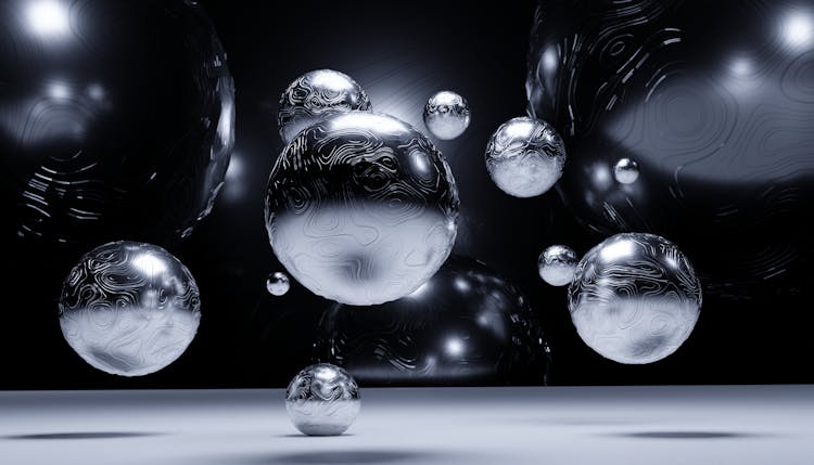 3D Visualization Of Textured Silver Balls