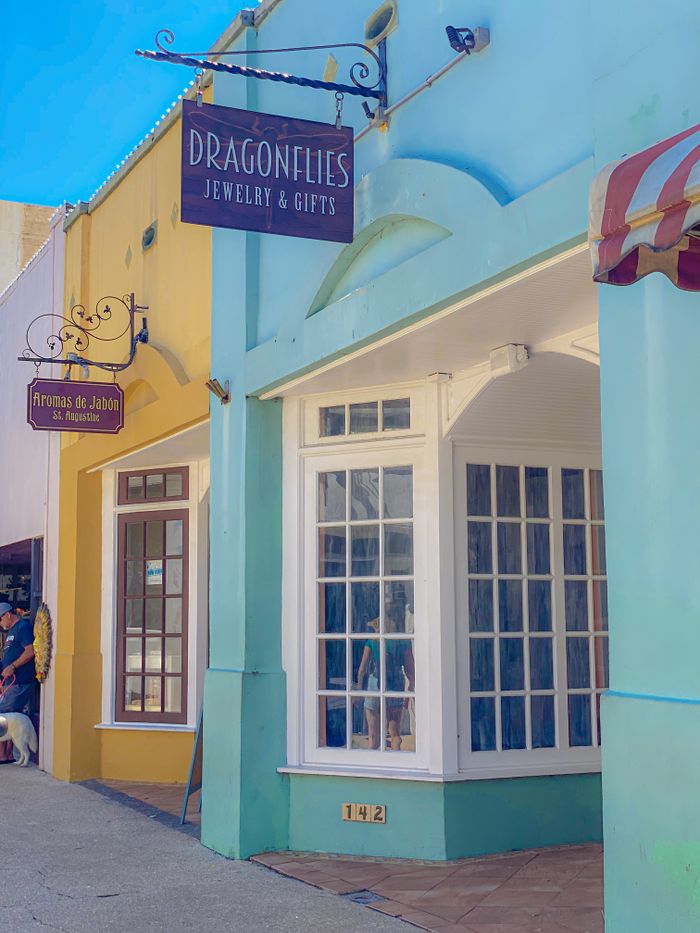 Row of shops on a sunny day