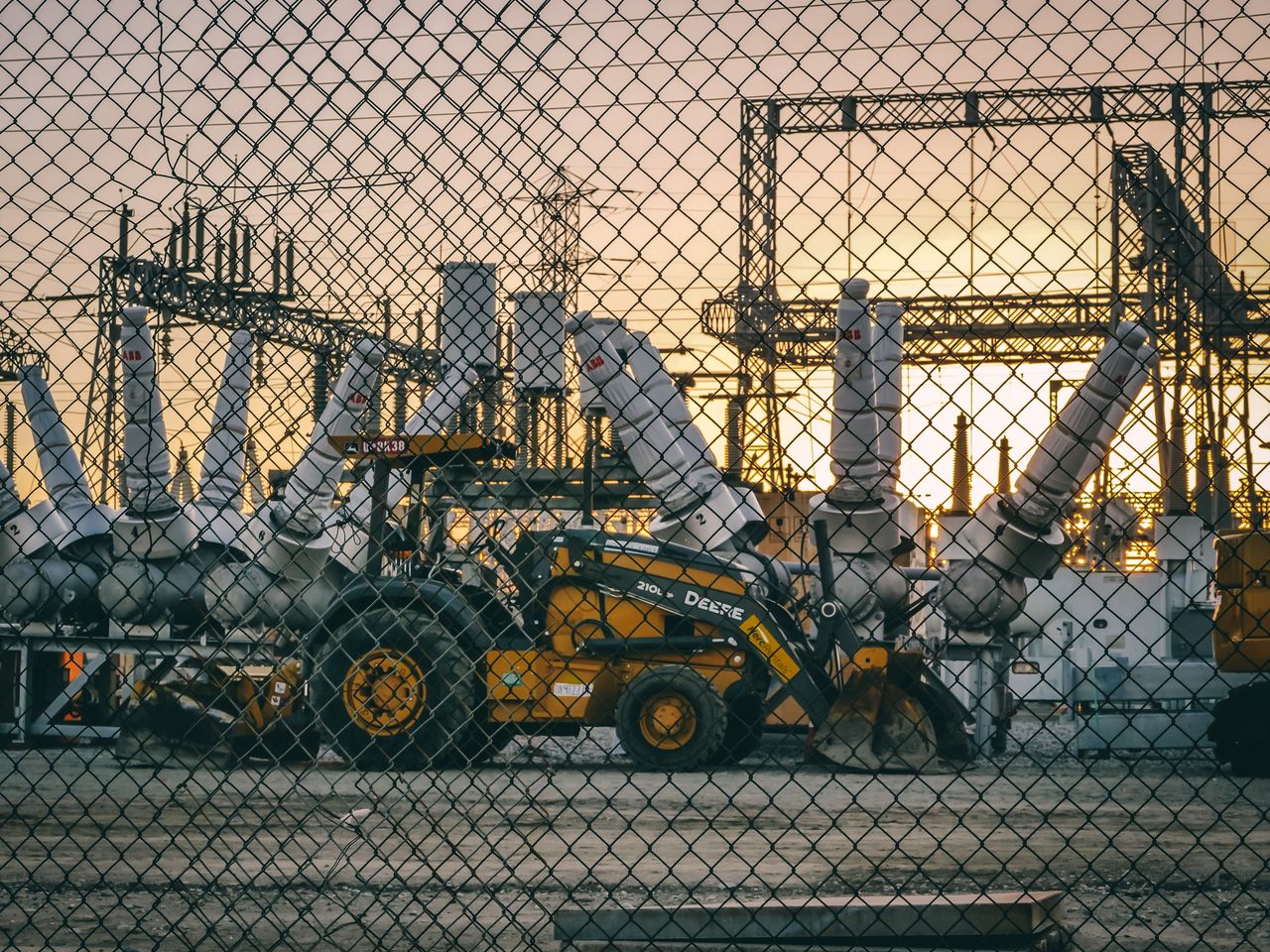 an industrial power plant with heavy machinery and equipment behind a