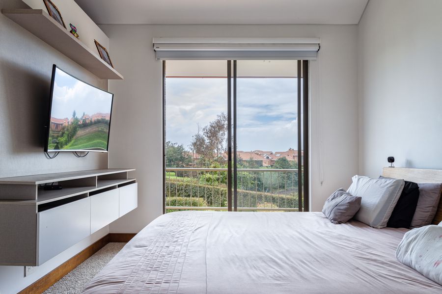 Fresh clean bedroom with natural light