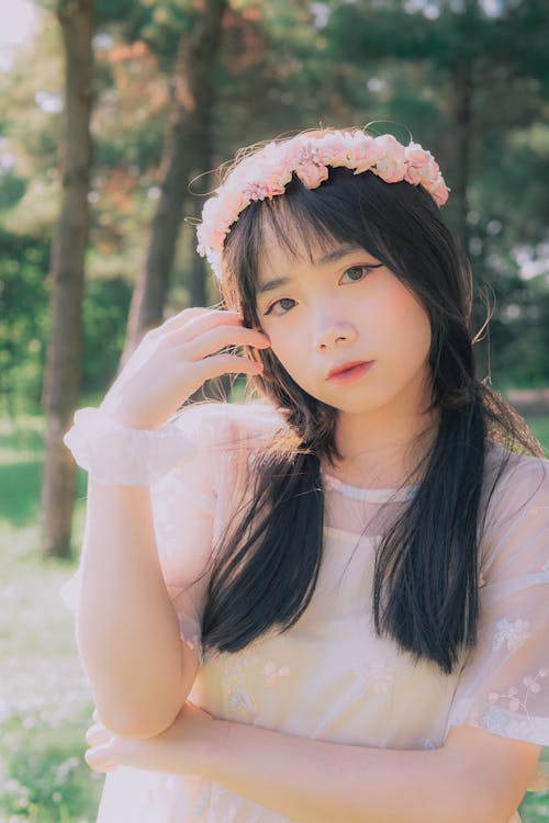 Portrait of a Girl with a Flower Crown