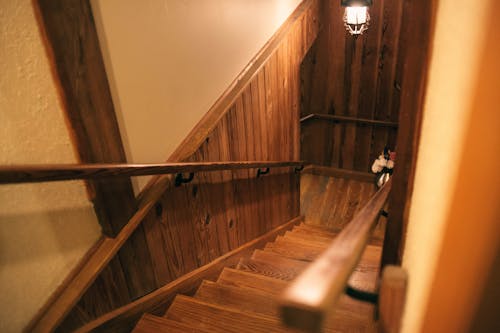 A Brown Wooden Stairs