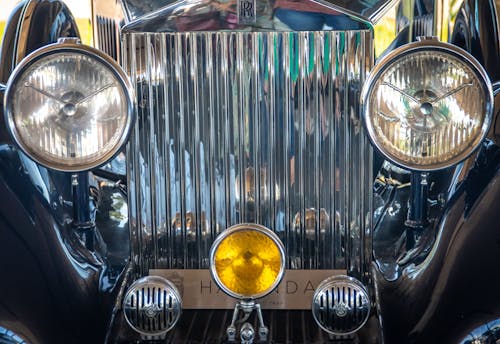 Black and Yellow Vintage Car