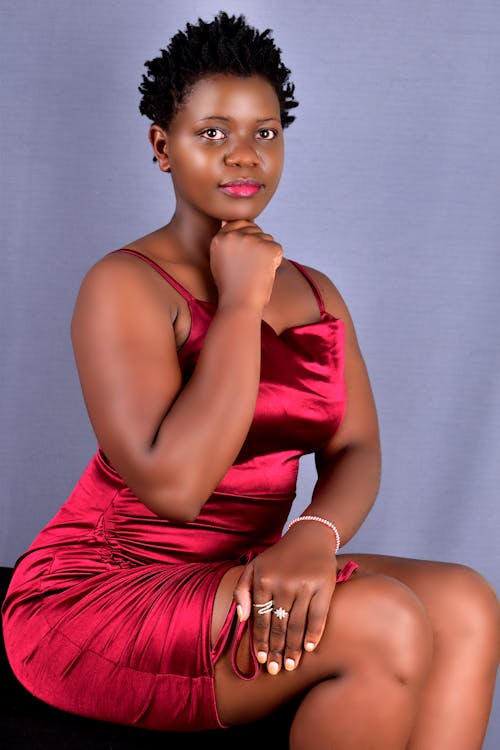 Woman in Red Dress Posing