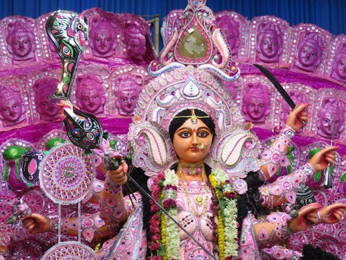 Close-up Photo of an Indian Deity Sculpture 