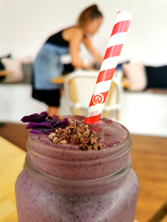 A Purple Smoothie in Close-Up Photography