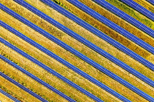 Free Directly Above Solar Farm Stock Photo
