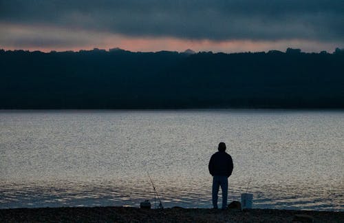 Fotos de stock gratuitas de de espaldas, hombre, lago