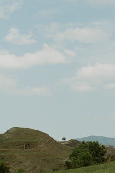 Serene view of grassy hills under a clear sky, perfect for nature lovers.