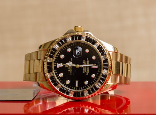 Free Close-up Shot of a Rolex Wristwatch Stock Photo