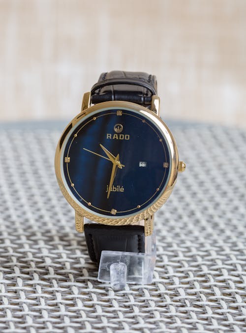 Free A Rado Wristwatch with Leather Strap Stock Photo