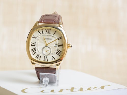 Free Gold Cartier Vintage Watch Stock Photo