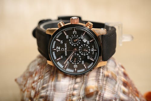 Free Close-up Shot of a Montblanc Wristwatch Stock Photo