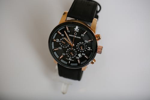 Free A Black Montblanc Wristwatch Stock Photo