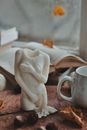 Sculpture of Female Body on Wooden Tray
