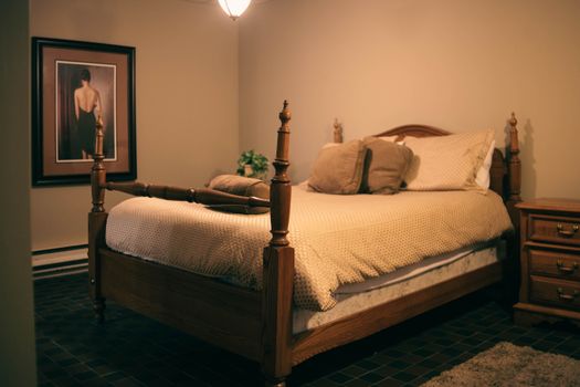 Painting in Room with Big Bed