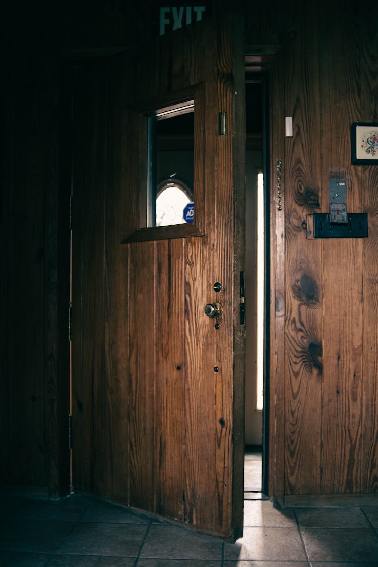 Sunlight Seen Through Double Door