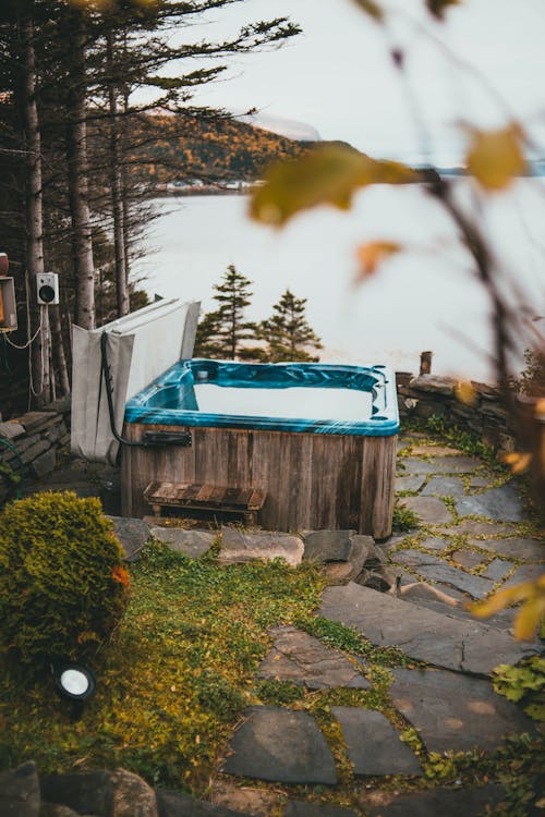 Small Garden Pool with View on Lake