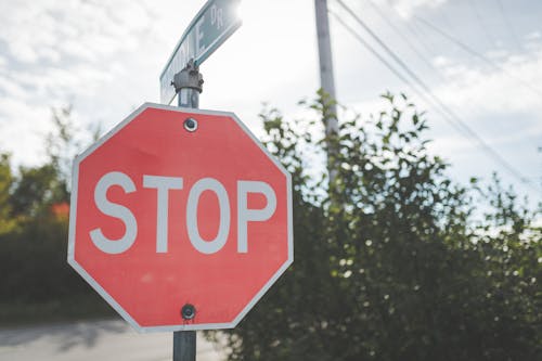 Free Close-up Photo of a Stop Sign Stock Photo