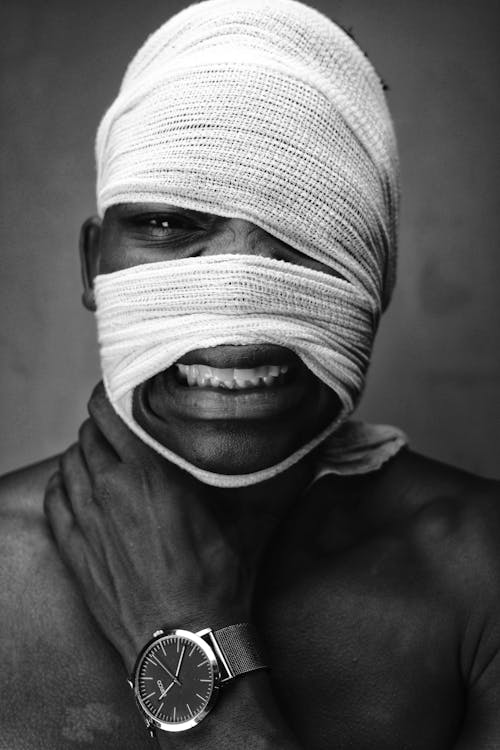 Darmowe zdjęcie z galerii z bandaż, czarno-biały, koncepcja