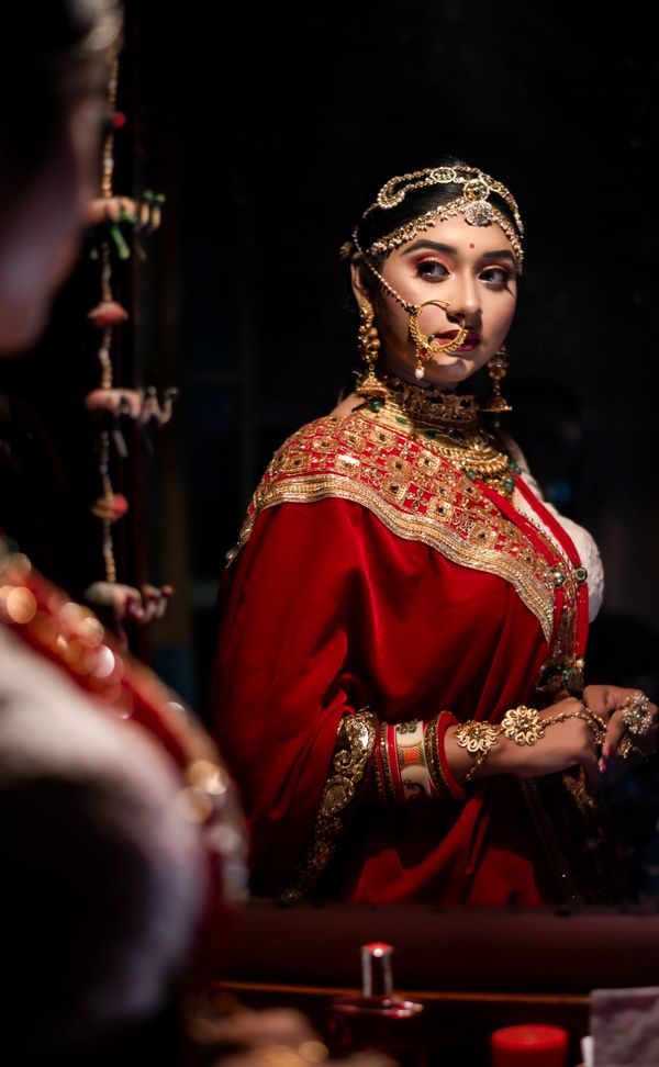 Handcrafted traditional Red Dupatta