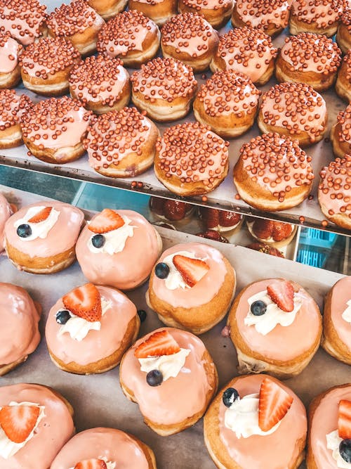 Close-Up Shot of Delicious Donuts 