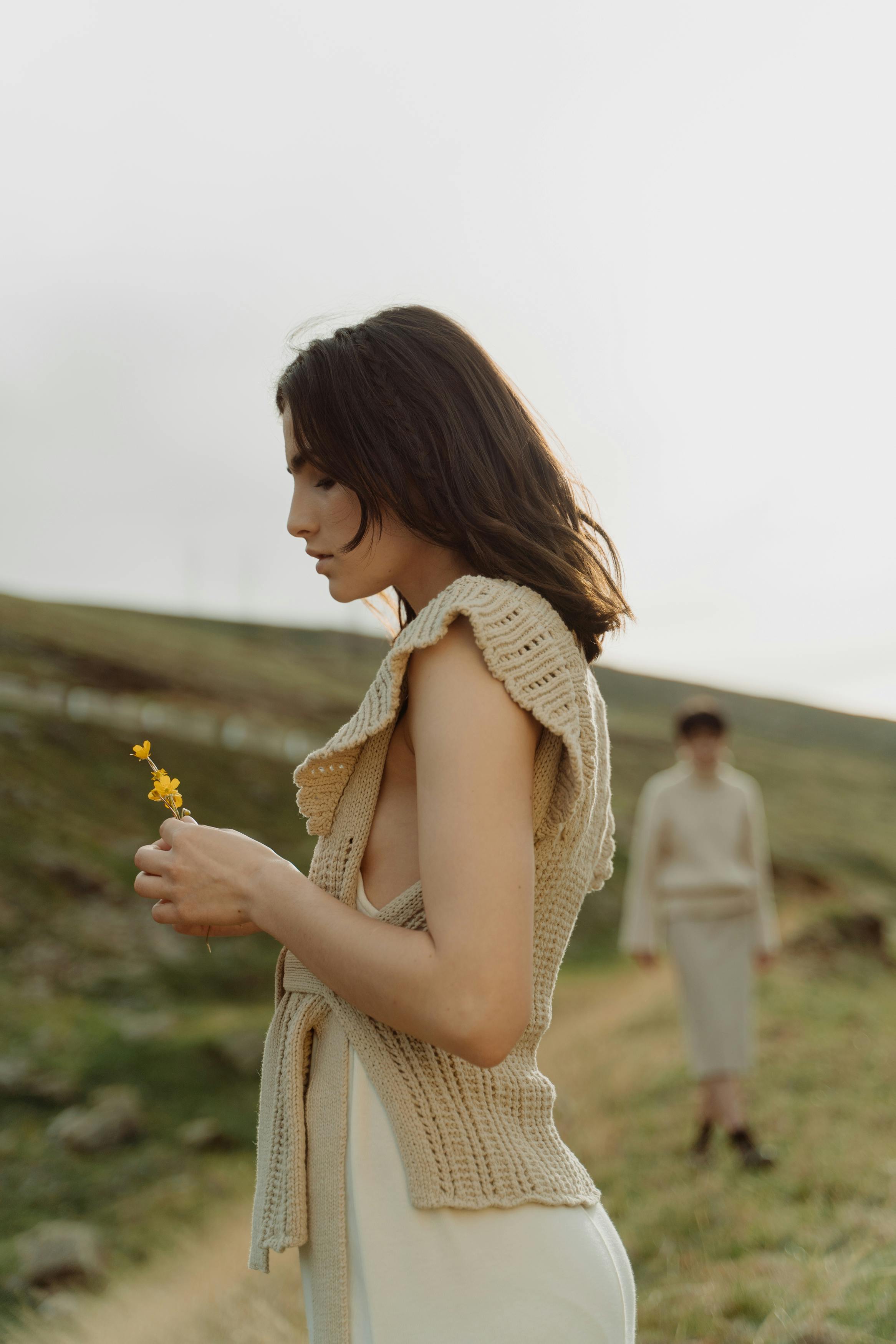 stylish women in beige colored clothing